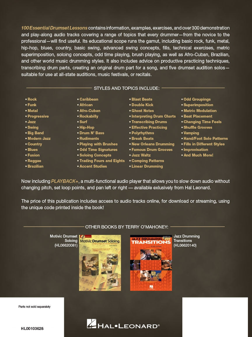 100 Essential Drumset Lessons - O'Mahoney