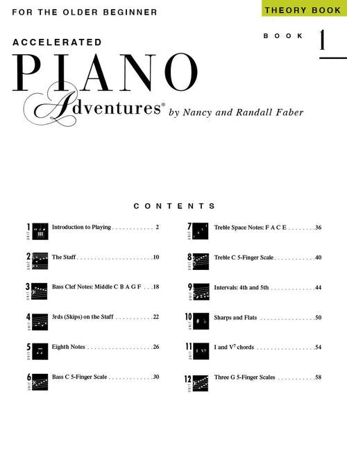 Accelerated Piano Adventures for the Older Beginner – Theory, Book 1