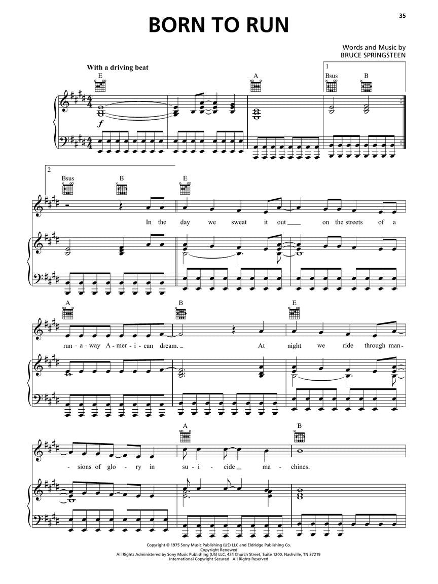Bruce Springsteen Sheet Music Collection - Piano/Vocal/Guitar