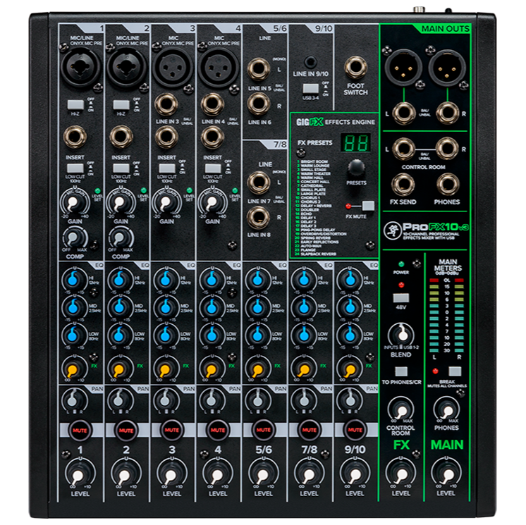Mackie ProFX10v3 10-Channel Professional Analog Mixer with USB
