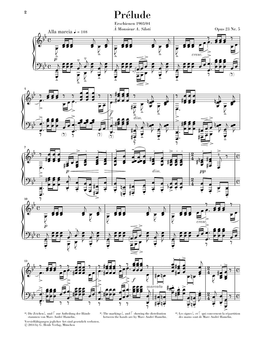 Rachmaninoff: Prelude in G minor Op. 23 No. 5 - Henle Urtext