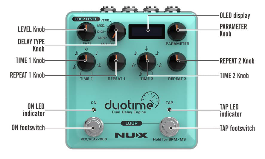 NUX NDD-6 Duotime Dual Delay Engine Pedal