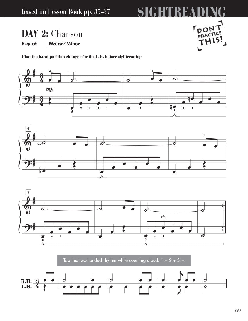 Faber Piano Adventures - Level 4 - Sightreading Book
