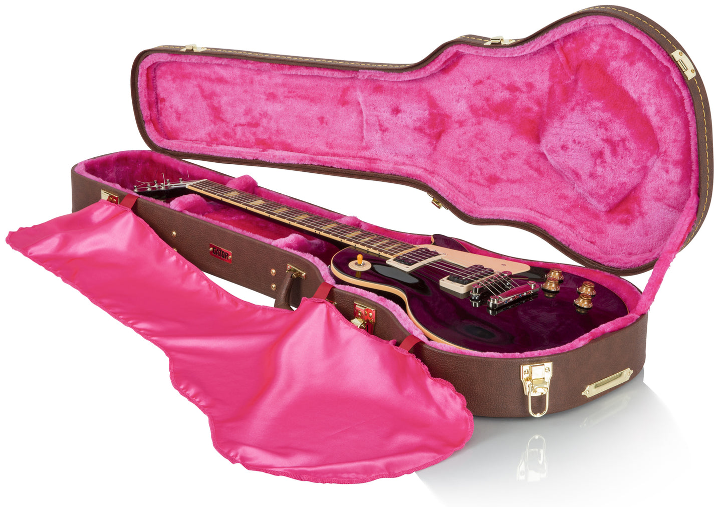 Gator Gibson Les Paul® Guitar Deluxe Wood Case, Brown