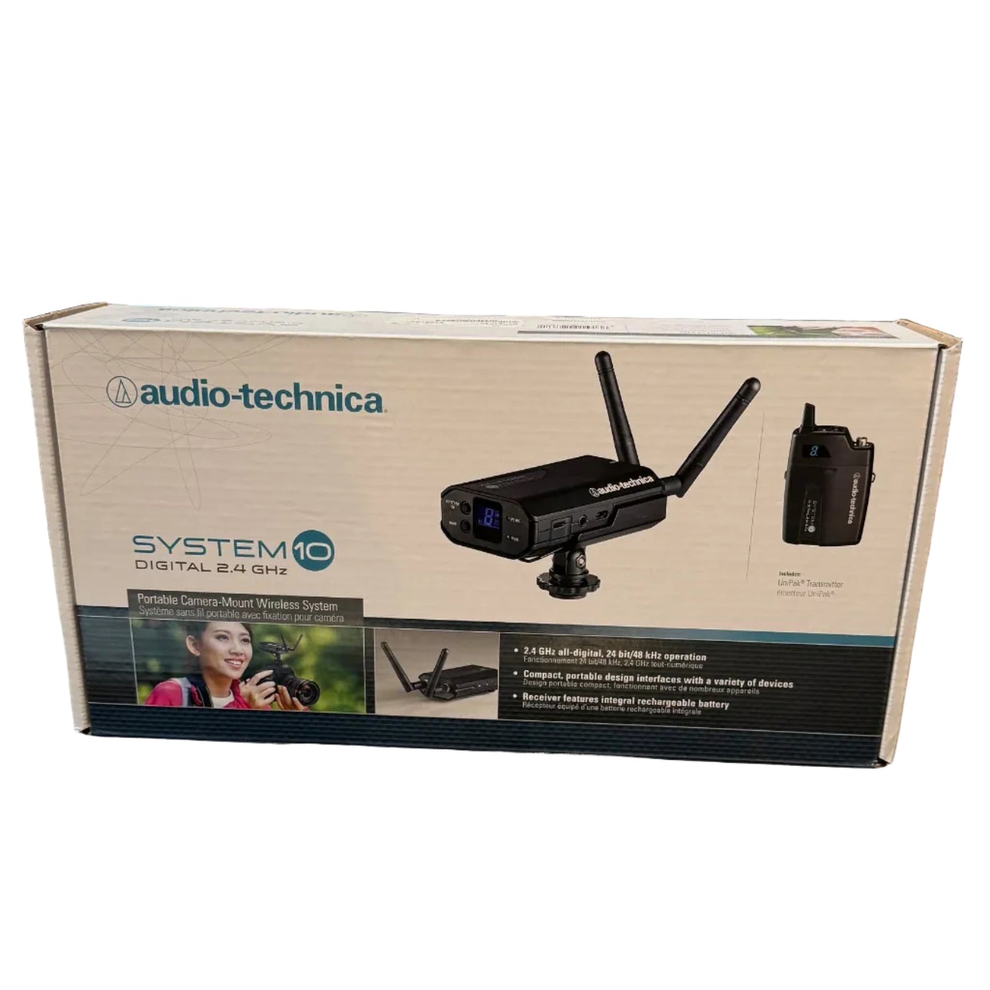 Audio Technica ATW-1701 System 10 Camera-Mount Wireless Body Pack System (Open Box)