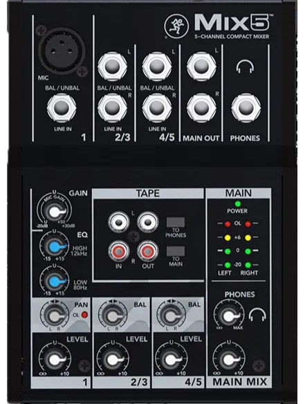 Mackie Mix5 5-Channel Compact Mixer