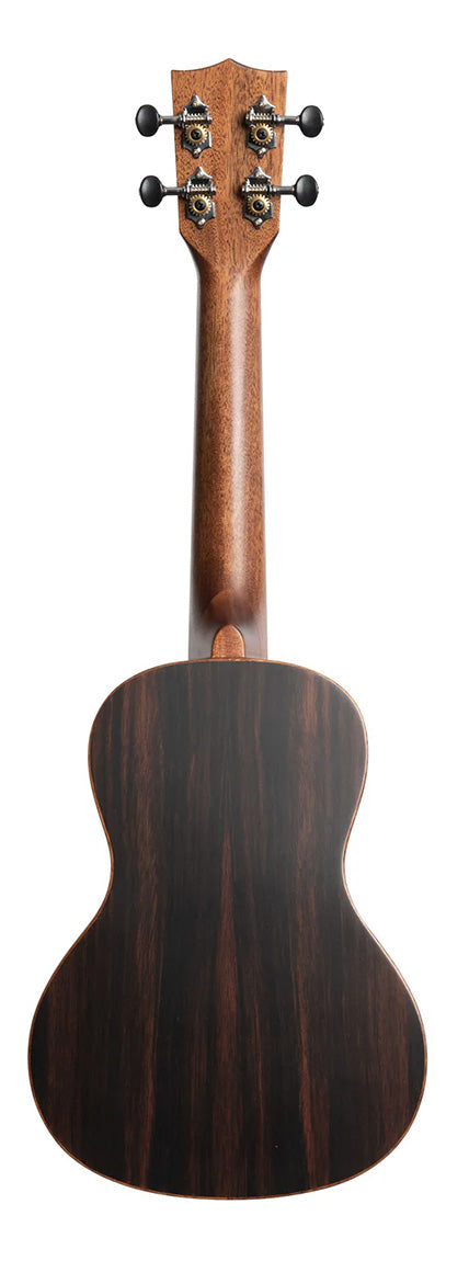 Kala Solid Spruce Top Striped Ebony Concert Ukulele, KASSEBY-C
