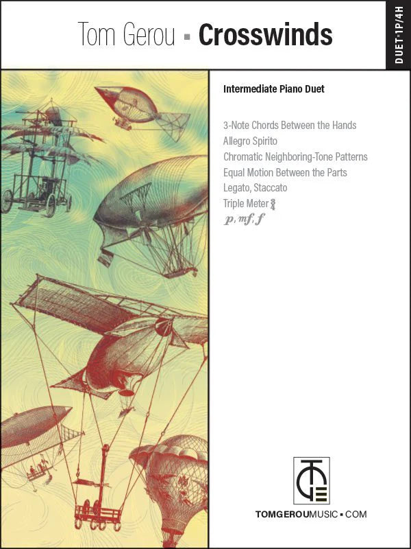 Tom Gerou: Crosswinds – Intermediate Piano Duet