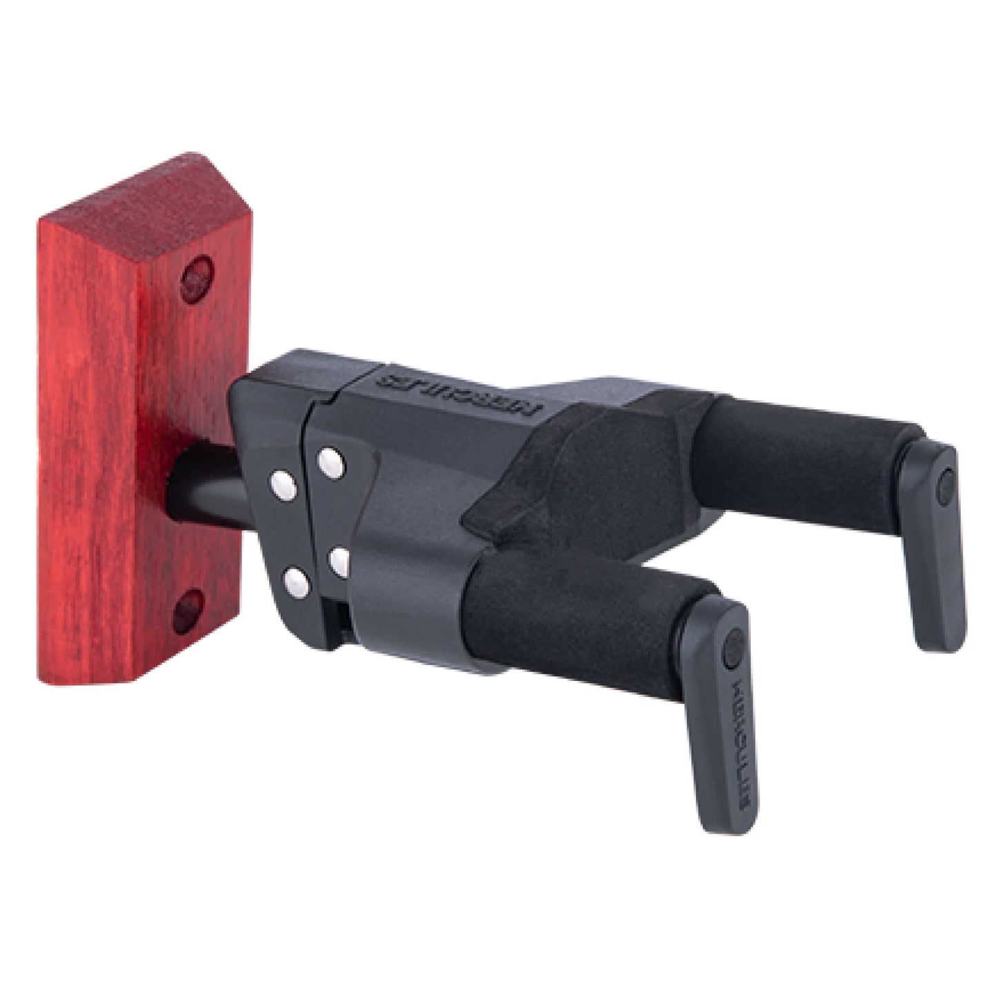 Hercules GSP38WBR+ Auto Grip System (AGS) Short Arm Red Wood Base Guitar Hanger