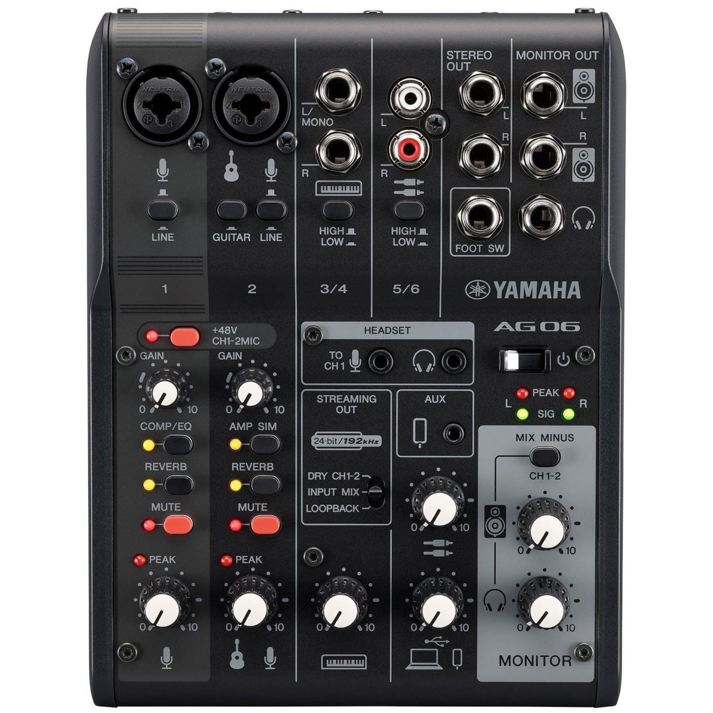 Yamaha AG06MK2 6-Channel Live Streaming Loopback Audio USB Mixer