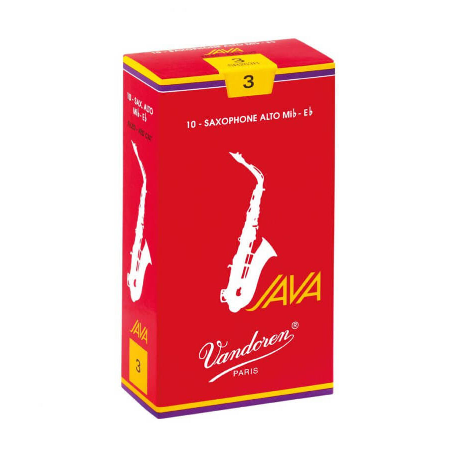 Vandoren SR2625R Box of 10 strength 2 ½ Alto Saxophone Reeds Java "Filed - Red cut"