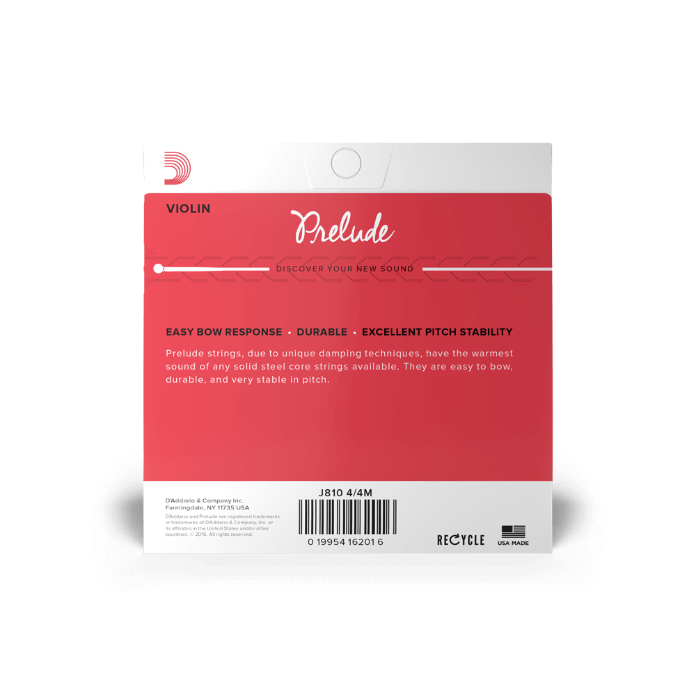Daddario J810 Prelude Violin String Set Medium Tension