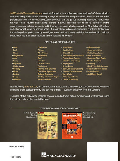 100 Essential Drumset Lessons - O'Mahoney