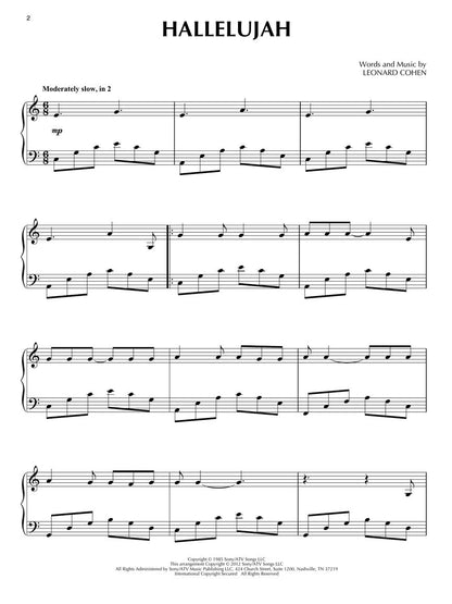 Leonard Cohen: Hallelujah - Piano Solo Sheet