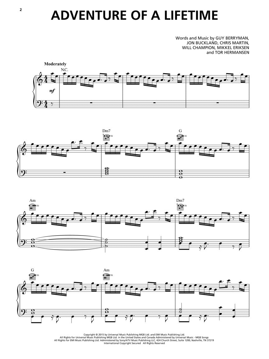Coldplay Sheet Music Collection - Piano/Vocal/Guitar