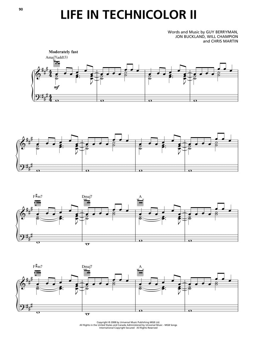 Coldplay Sheet Music Collection - Piano/Vocal/Guitar