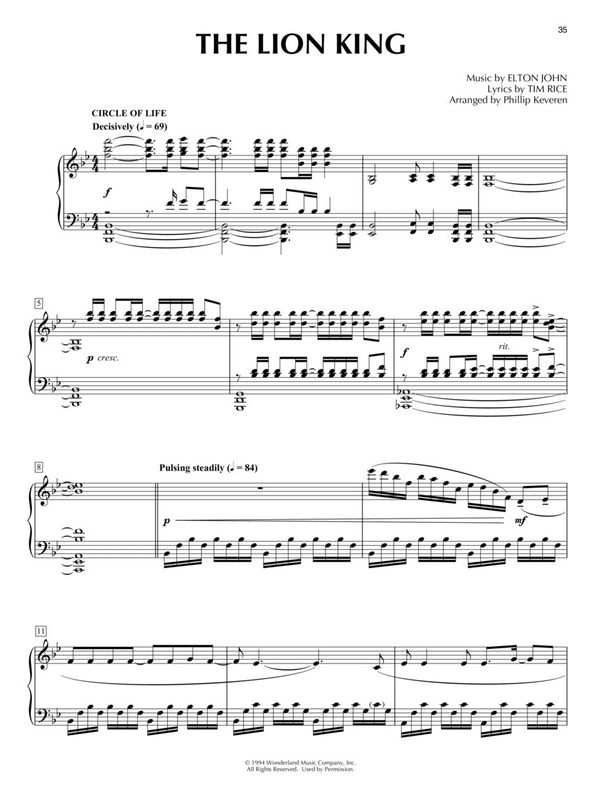 Disney Recital Suites, arr. Phillip Keveren - Piano Solo