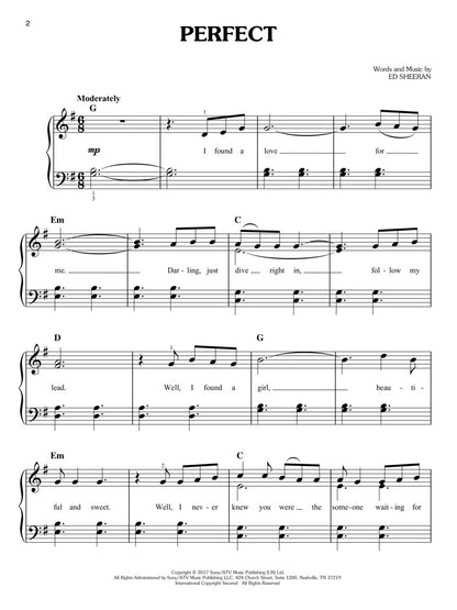 Ed Sheeran: Perfect - Easy Piano Sheet
