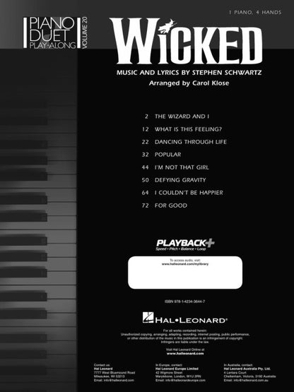 Wicked - Piano Duet Play-Along