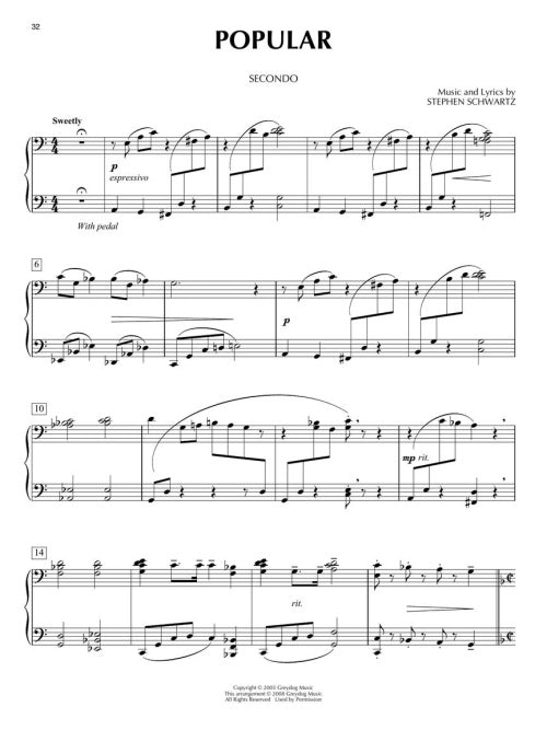 Wicked - Piano Duet Play-Along