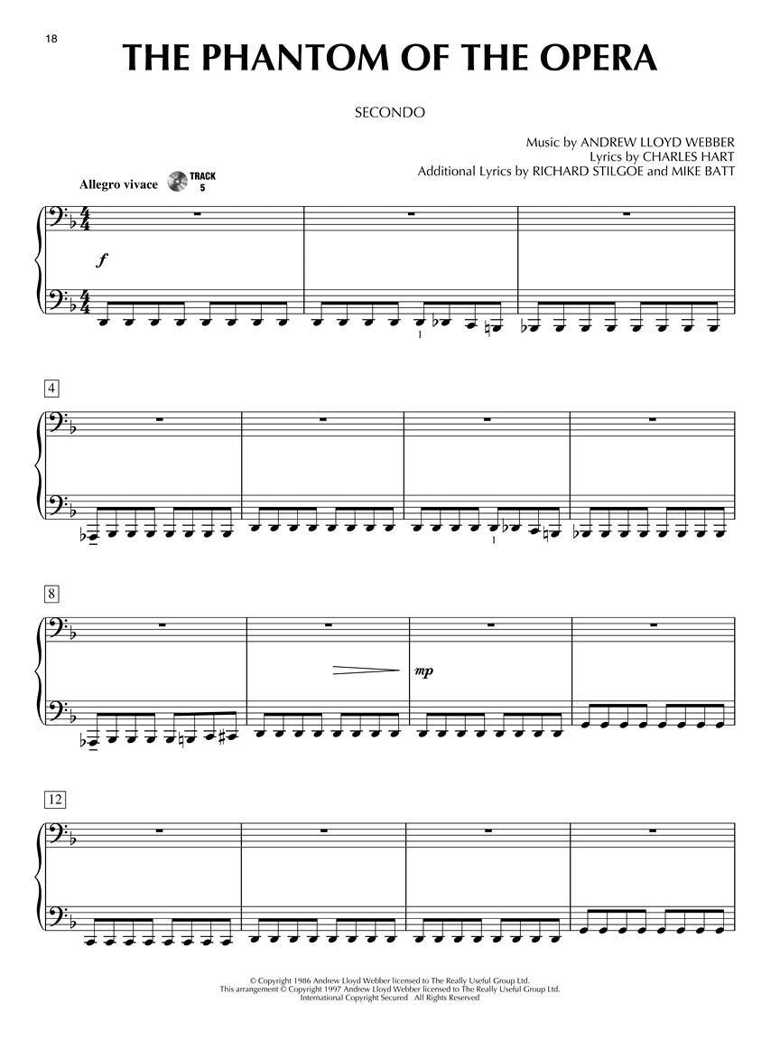 The Phantom of the Opera - Piano Duet Play-Along