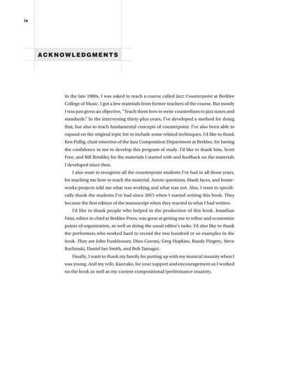 Counterpoint in Jazz Arranging - Berklee Press