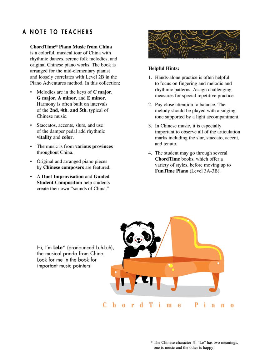 Faber Piano Adventures - ChordTime® Music From China - Level 2B