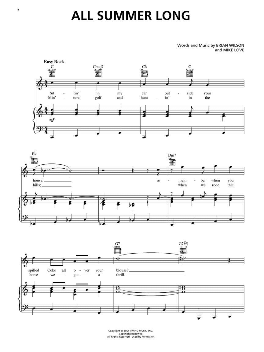 The Beach Boys Anthology - Piano/Vocal/Guitar