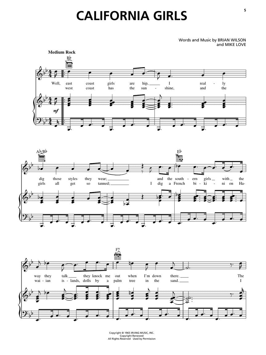 The Beach Boys Anthology - Piano/Vocal/Guitar