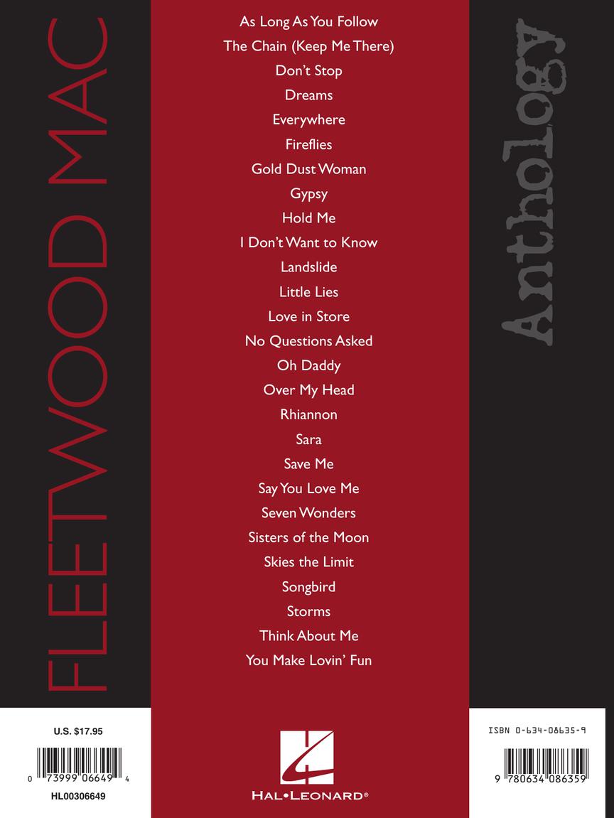 Fleetwood Mac - Anthology - Piano/Vocal/Guitar