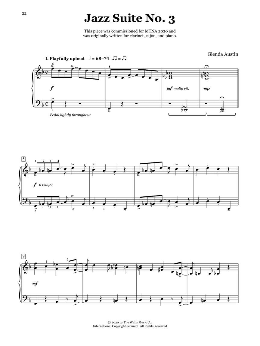 Austin - Three Jazz Suites for Piano