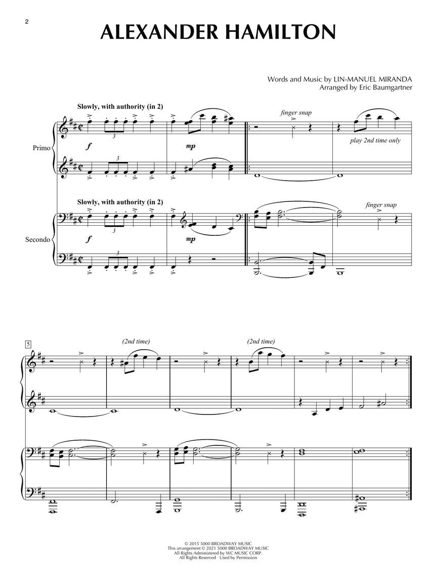 Hamilton - for Piano Duet