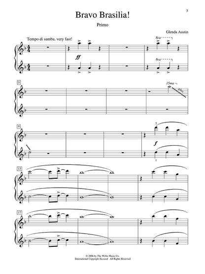 Austin - Bravo Brasilia! (1 Piano, 4 Hands)