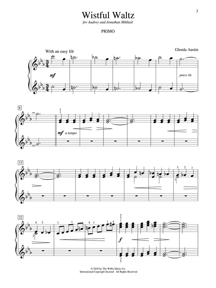 Austin - Wistful Waltz (1 Piano, 4 Hands)