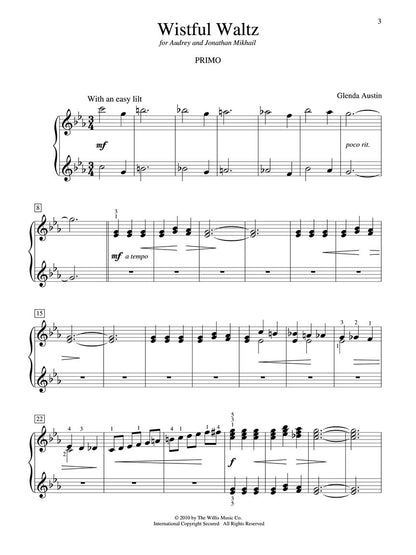 Austin - Wistful Waltz (1 Piano, 4 Hands)