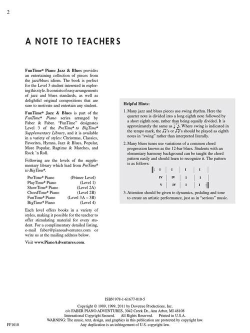 Faber Piano Adventures - FunTime® Jazz & Blues - Level 3A-3B