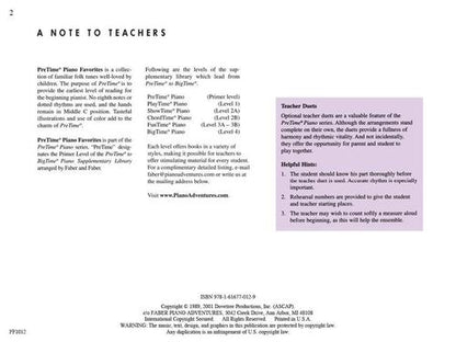 Faber Piano Adventures - PreTime® Piano Favorites - Primer