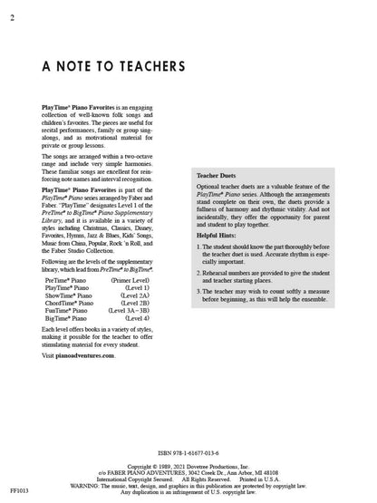 Faber Piano Adventures - PlayTime® Piano Favorites - Level 1