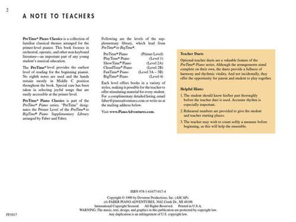 Faber Piano Adventures - PreTime® Piano Classics - Primer