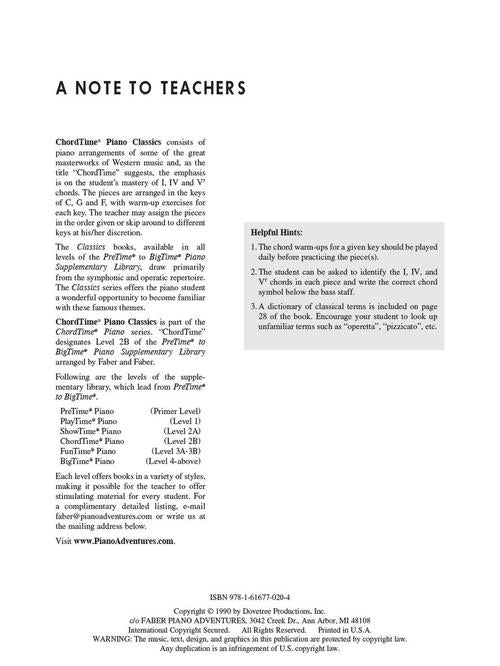 Faber Piano Adventures - ChordTime® Piano Classics - Level 2B