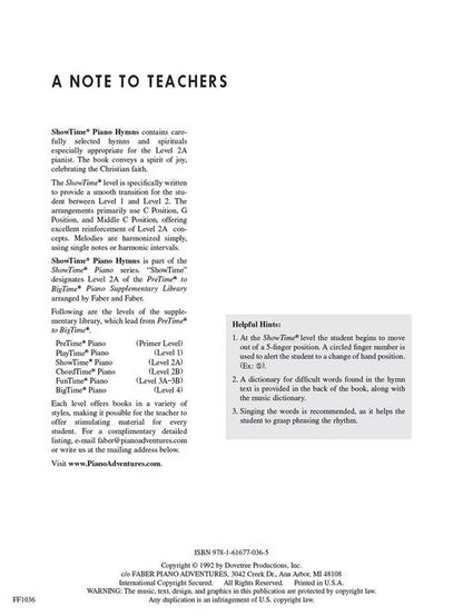 Faber Piano Adventures - ShowTime® Piano Hymns - Level 2A
