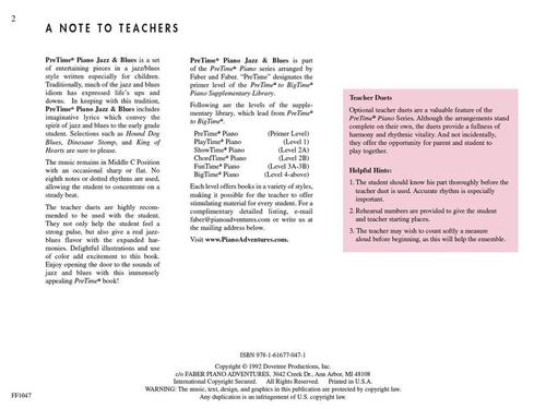 Faber Piano Adventures - PreTime® Piano Jazz & Blues - Primer