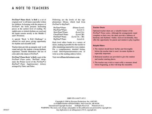 Faber Piano Adventures - PreTime® Piano Rock 'n Roll - Primer