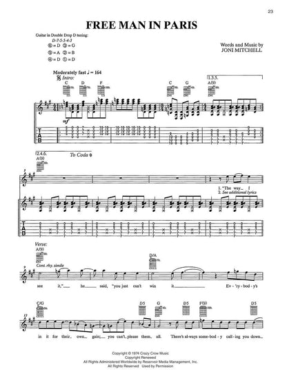 Joni Mitchell Guitar Anthology - Guitar Tab