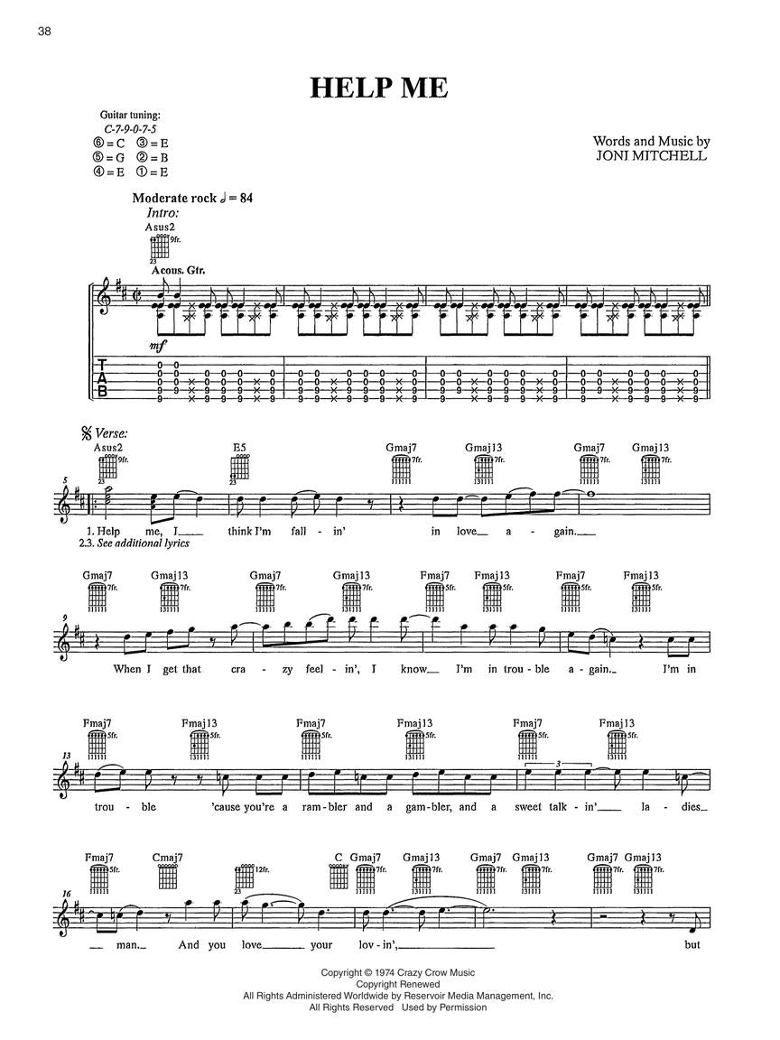 Joni Mitchell Guitar Anthology - Guitar Tab