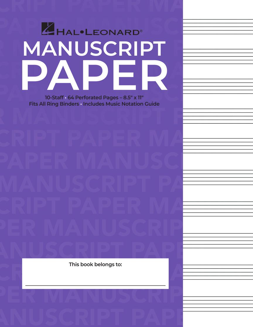 Hal Leonard Manuscript Paper - 10-Staff, Hole-Punched