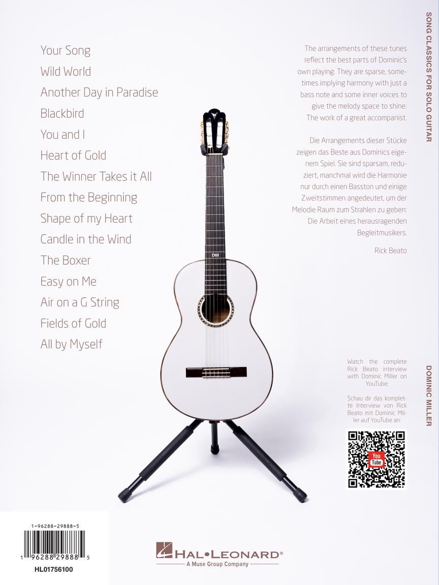 Song Classics for Solo Guitar: Arranged by Dominic Miller - Guitar Solo TAB