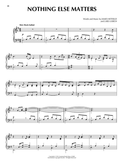 Metallica for Piano Solo