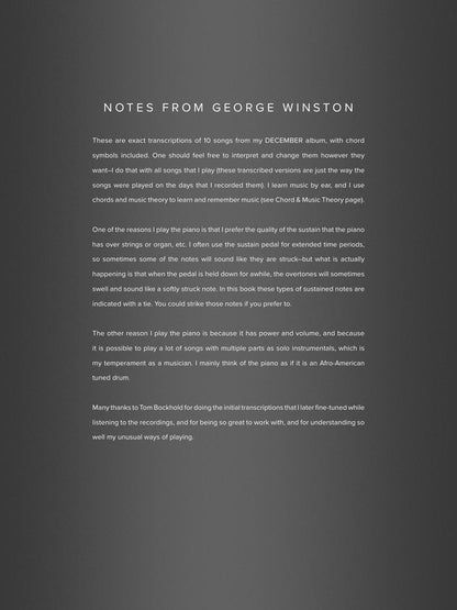 George Winston – December - Piano Solo