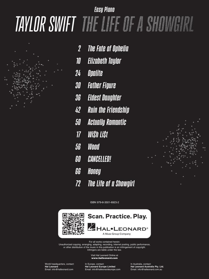 Taylor Swift - The Life of a Showgirl - Easy Piano